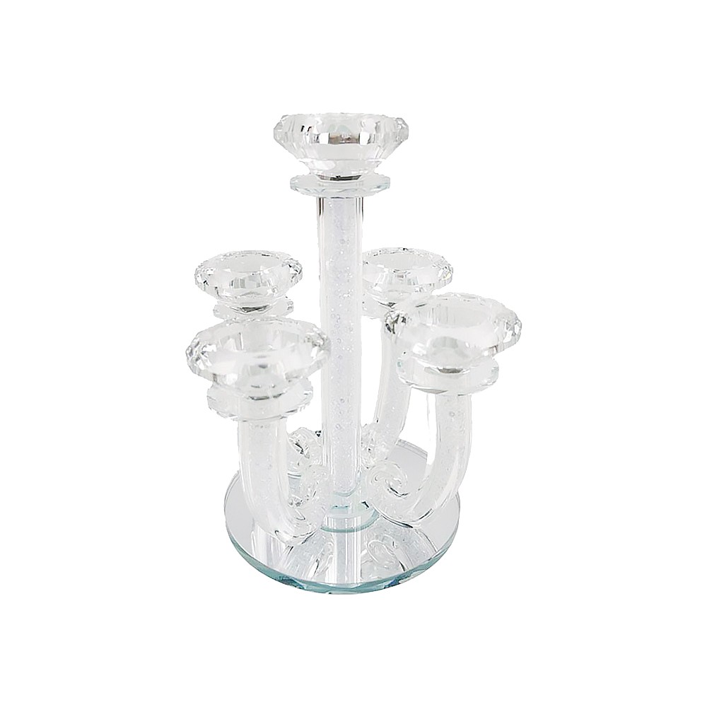 Crystal candle holder with diamonds 20x20x23cm