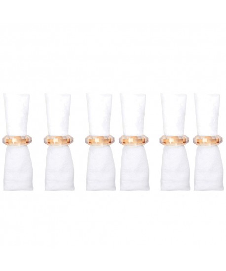 Lot de 6 ronds de serviettes en cristal ambré