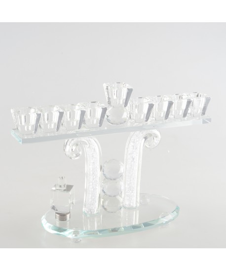 Crystal 9-light menorah 27x16cm