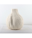 Large creamy white round vase 29x29x32cm