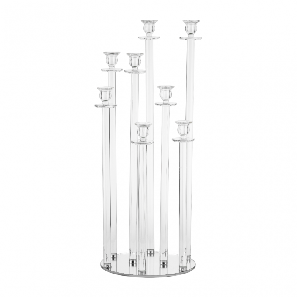 Bougeoir centre de table en cristal 6 feux h77cm