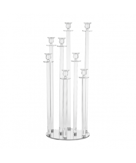 Bougeoir centre de table en cristal 6 feux h77cm