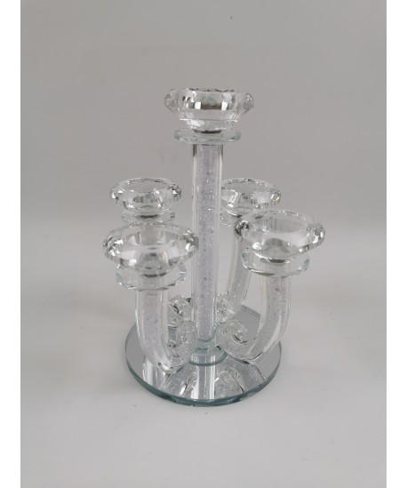 Crystal candle holder with diamonds 20x20x23cm
