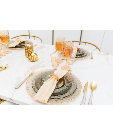 Lot de 6 ronds de serviettes en cristal ambré