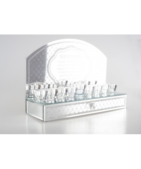 Menorah en cristal 9 feux 30x21x6.5cm