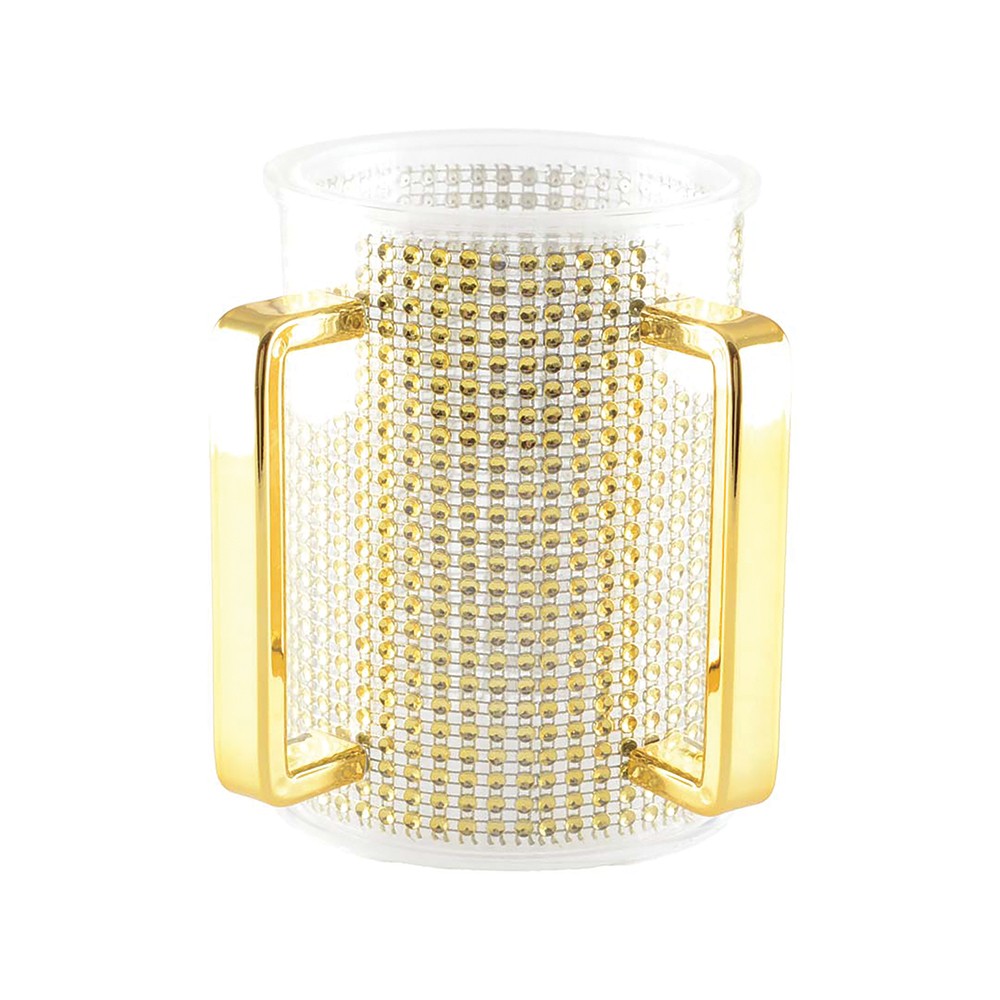 Acrylic keli with golden rhinestones