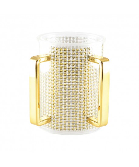 Acrylic keli with golden rhinestones