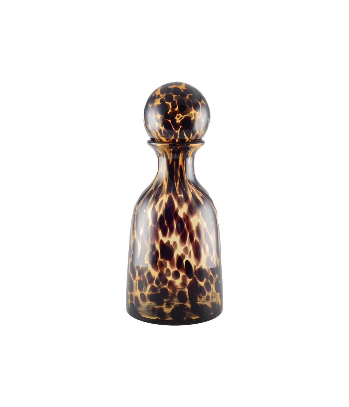 Brown glass carafe with stopper 14x14x32.5cm