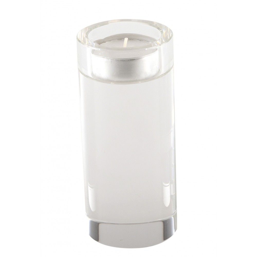 Bougeoir rond haut en verre 12 cm
