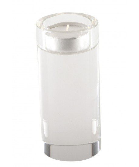 Bougeoir rond haut en verre 12 cm