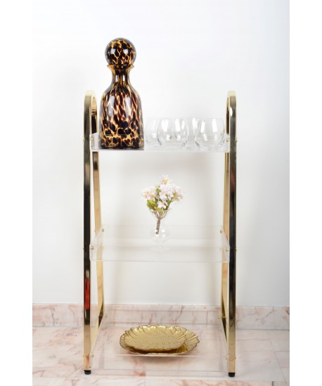 Brown glass carafe with stopper 14x14x32.5cm