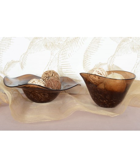Brown decorative bowl 40x40x10cm