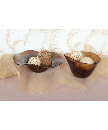 Brown decorative bowl 29x21x17cm