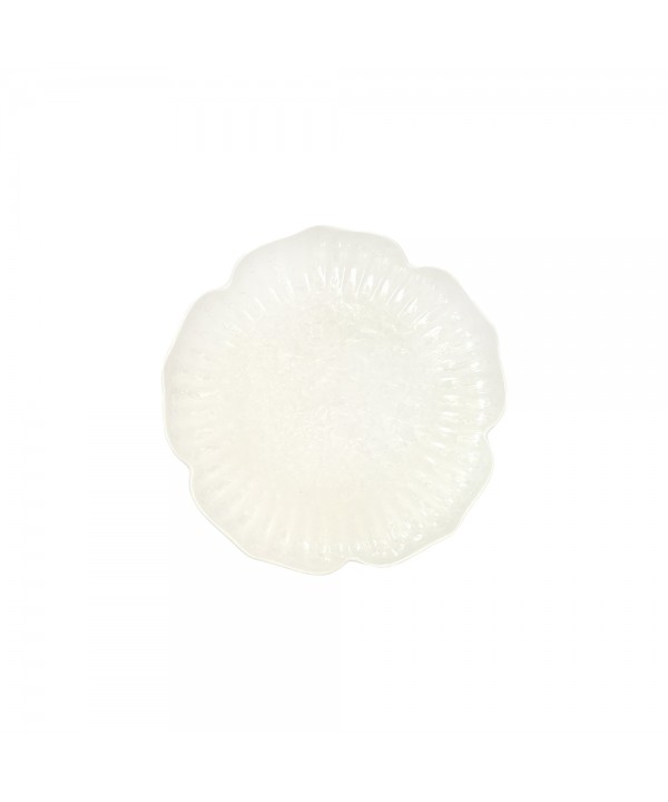 Assiette à dessert en porcelaine blanche Florale 18.5cm