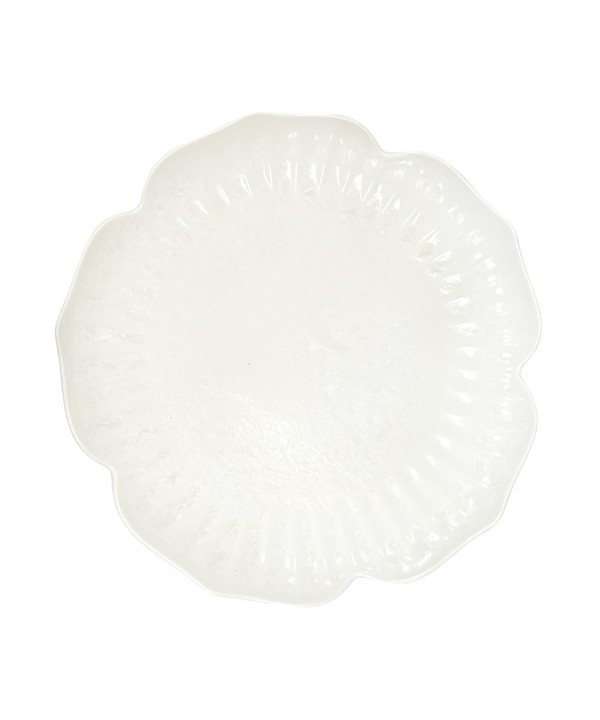 Assiette de présentation en porcelaine blanche Florale 33cm