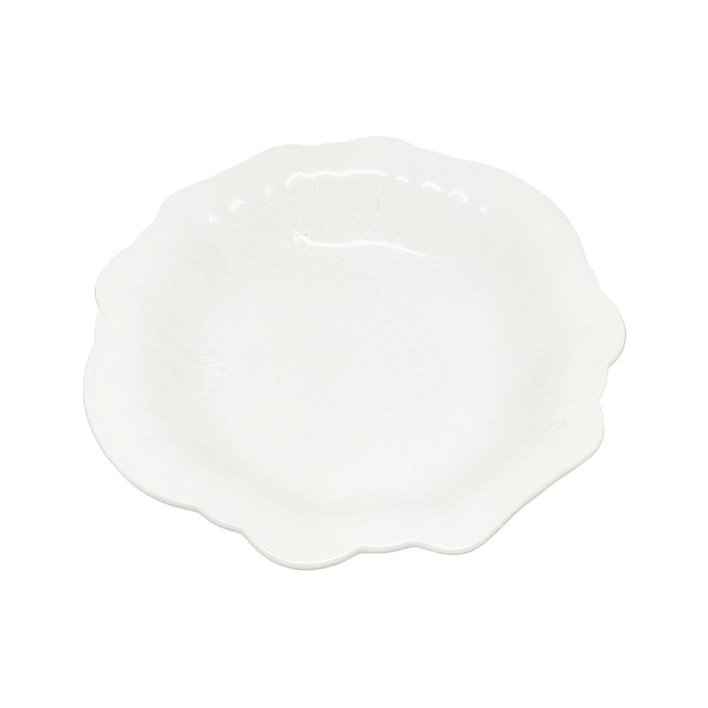 Assiette creuse en porcelaine blanche Florale 21.5cm