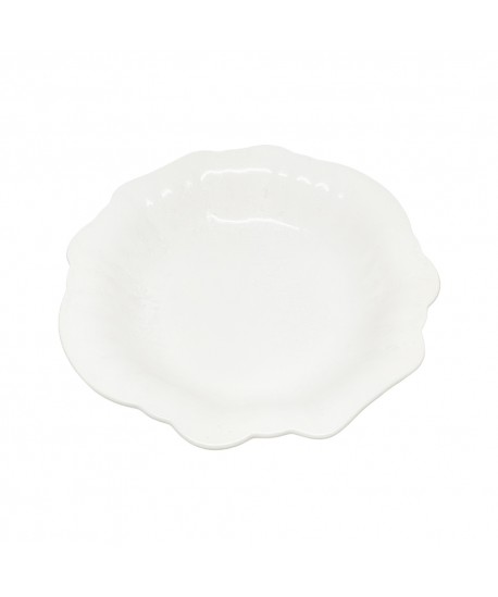 Assiette creuse en porcelaine blanche Florale 21.5cm