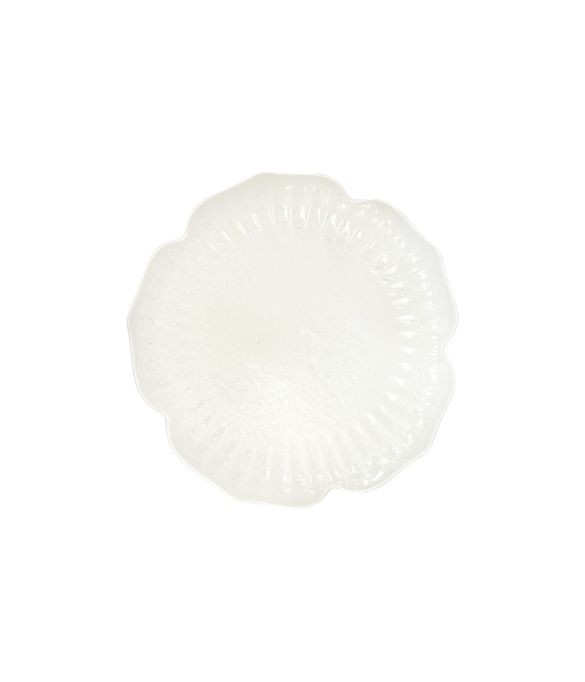 White floral porcelain flat plate 25.5cm