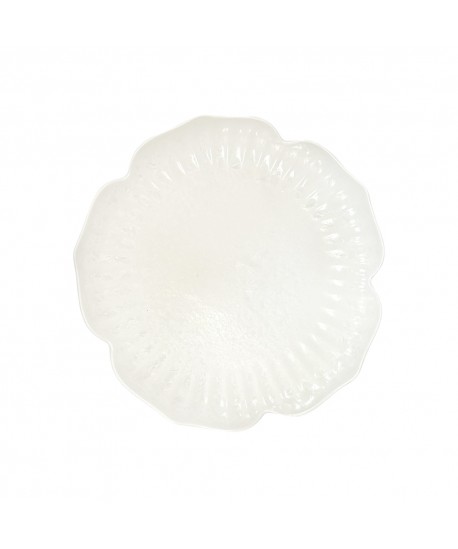 White floral porcelain flat plate 25.5cm