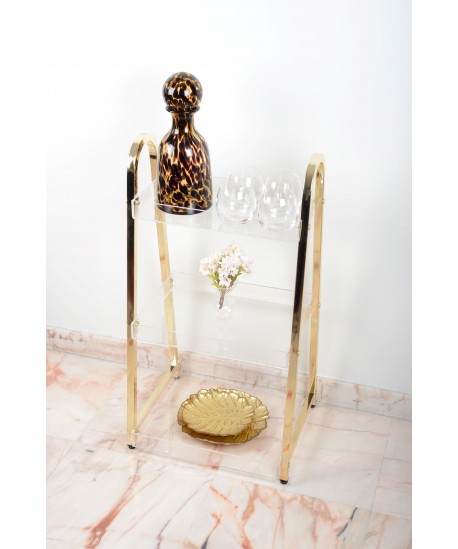 Brown glass carafe with stopper 14x14x32.5cm