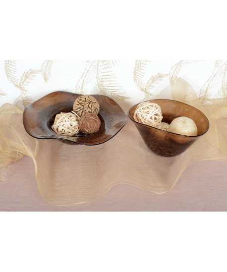 Brown decorative bowl 29x21x17cm