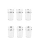 Glass tea cups with silver rims 175ml - set of 6