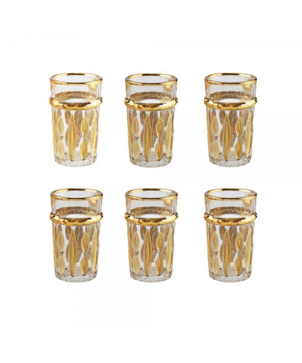 Golden oriental tea cups - set of 6