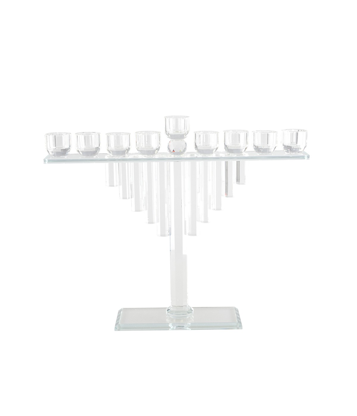 Menorah en verre cristal 40x8x45 cm