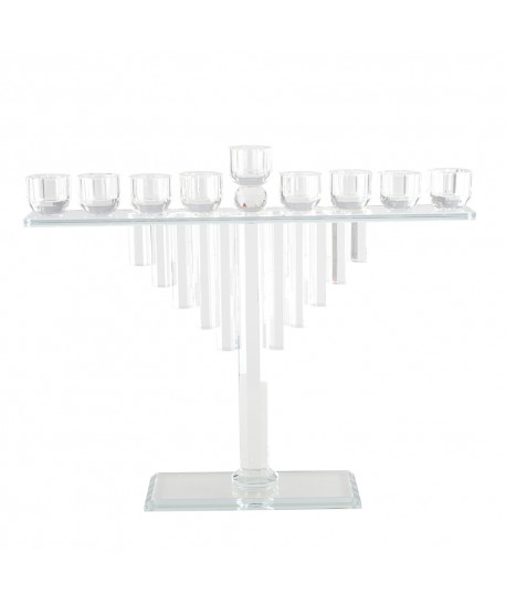 Menorah en verre cristal 40x8x45 cm