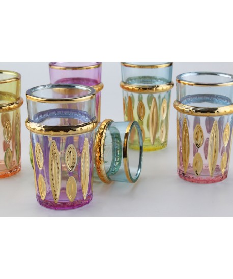Tasses à thé orientales 6 couleurs - lot de 6