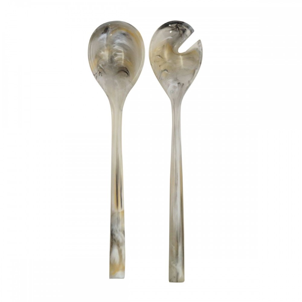 Couverts à salade en résine marbre