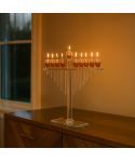 Menorah en verre cristal 40x8x45 cm