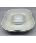 White floral porcelain salad bowl 25.5cm