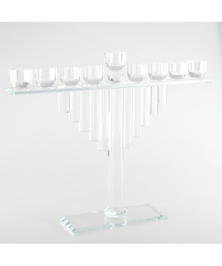 Menorah en verre cristal 40x8x45 cm