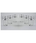 Glass tea cups with silver rims 175ml - set of 6