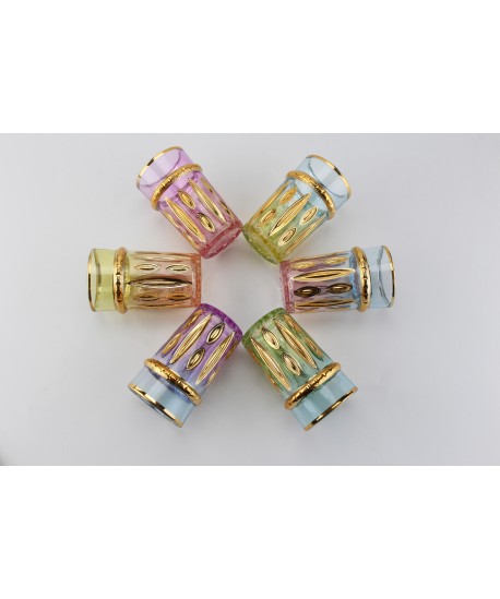 Tasses à thé orientales 6 couleurs - lot de 6