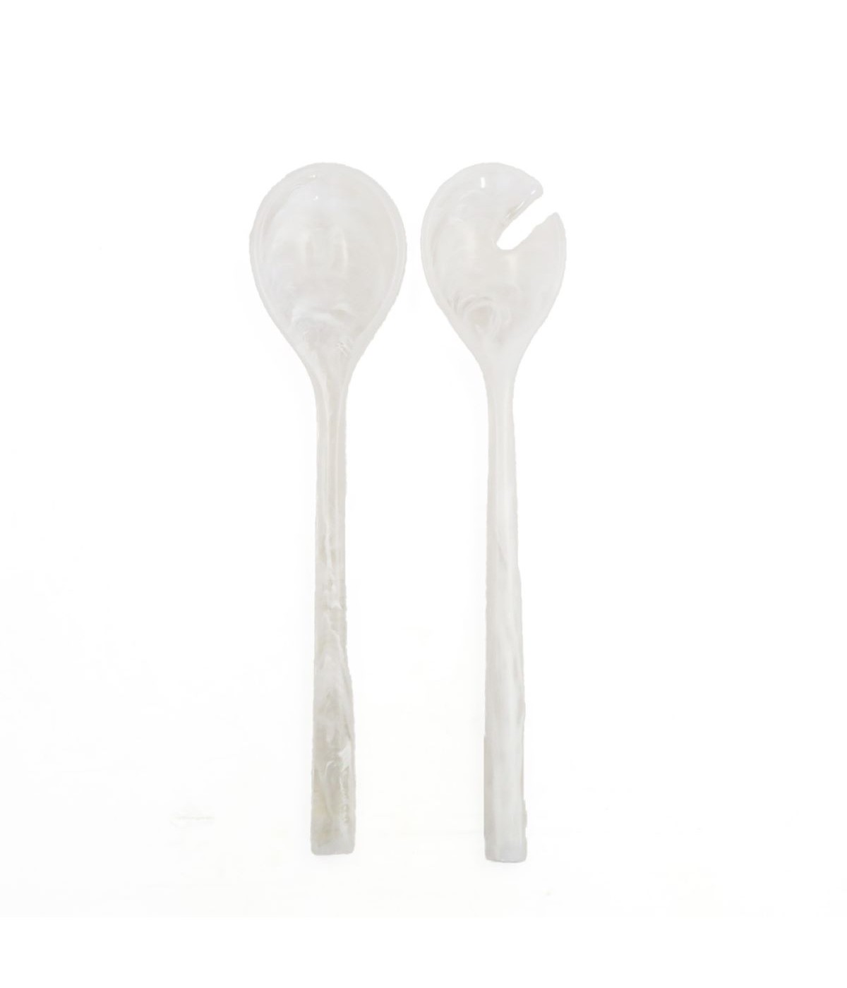 Couverts à salade en résine blanc