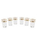 Tasses à thé en verre bords dorés 175ml - lot de 6