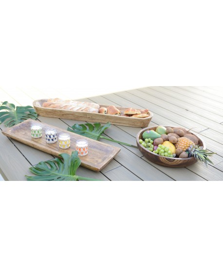 Wooden decorative bowl 100x22x10cm