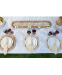 Long rectangular wooden decorative tray 100x9x2.5cm