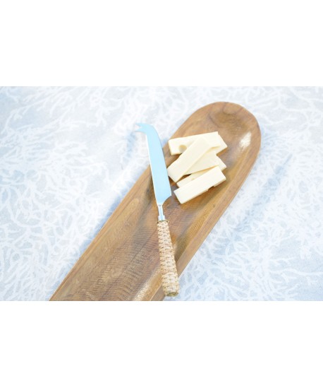 Plateau décoratif long ovale en bois 50x13x3cm