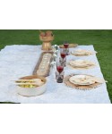 Long rectangular wooden decorative tray 100x9x2.5cm