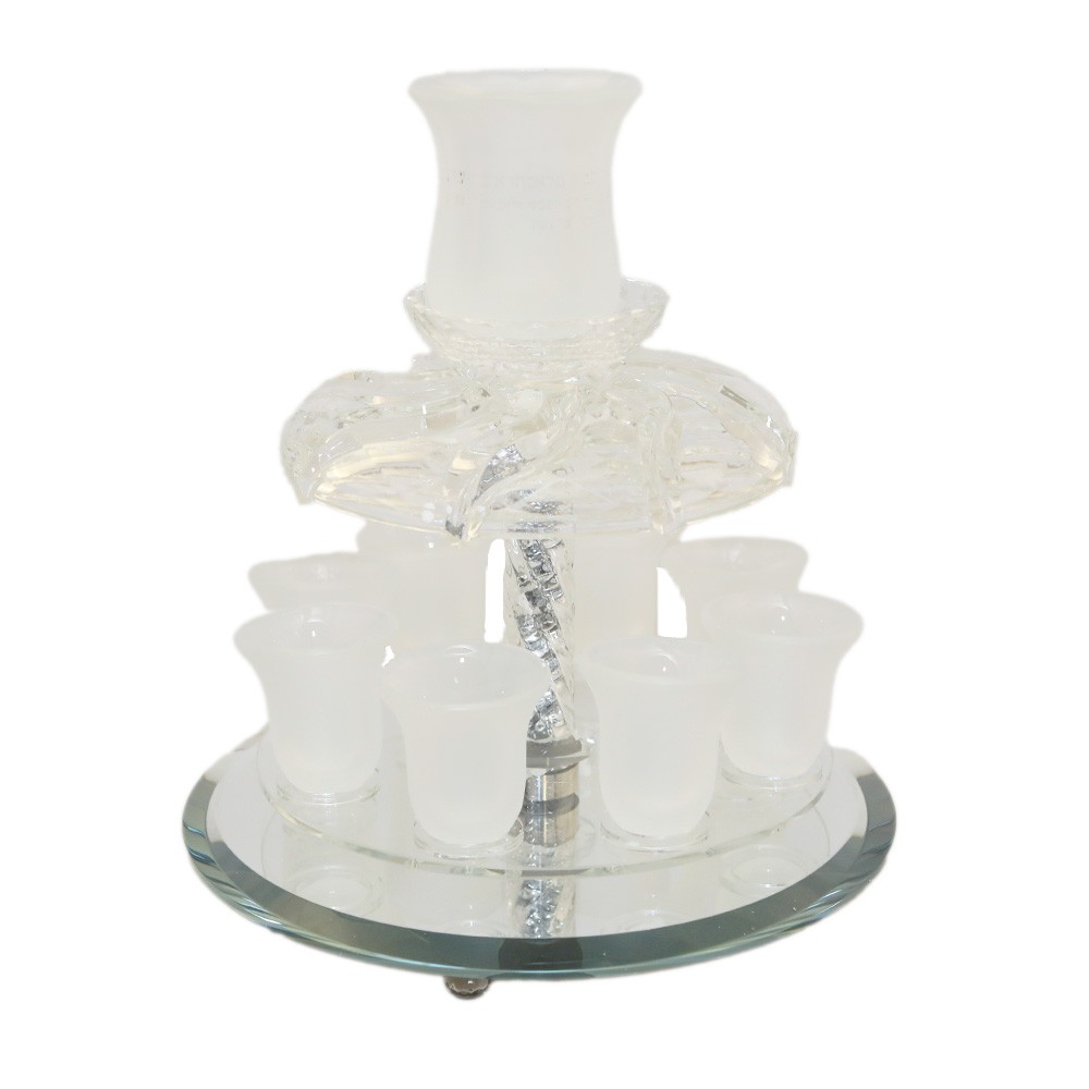 Fontaine à vin en cristal avec 8 verres 25x25x25cm