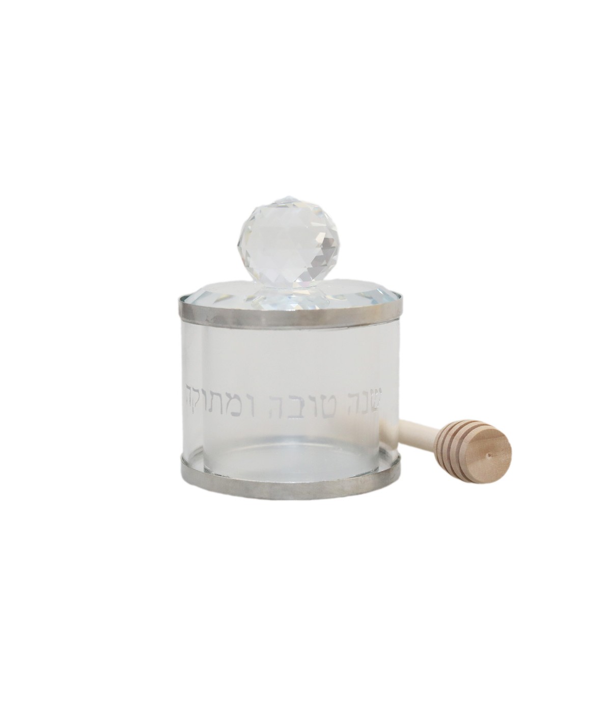 Honey jar with wooden spoon