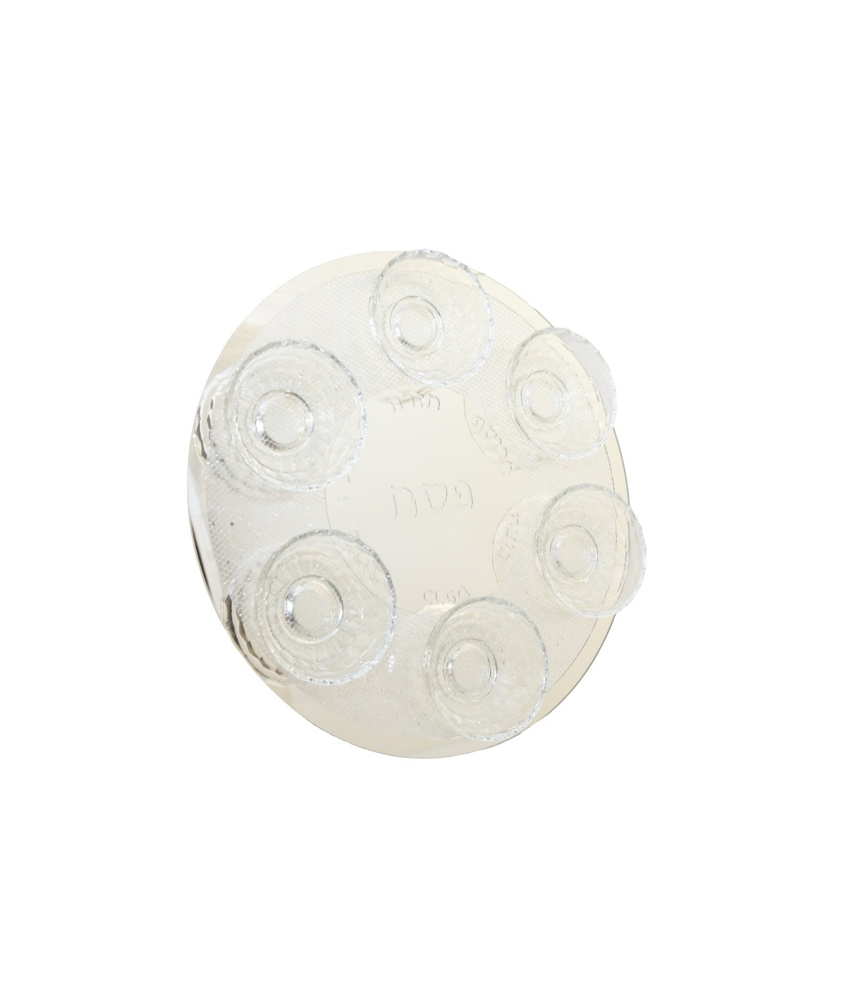 Crystal seder plate silver 42x42x6cm