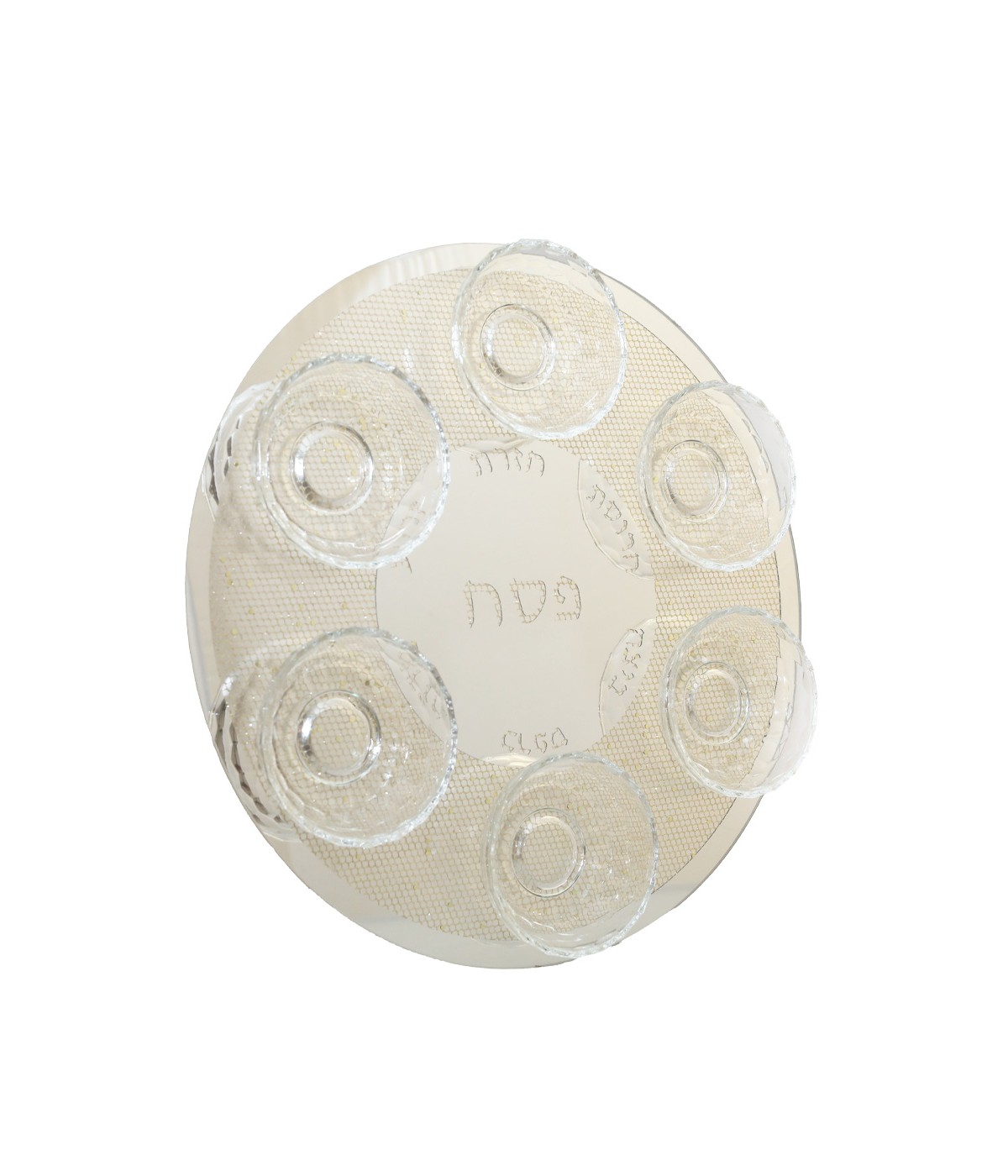 Plat seder doré en cristal 42x42x6cm