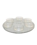 Crystal seder plate silver 42x42x6cm