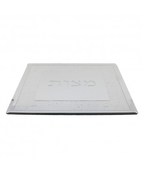 Plat carré matsa argent en verre 30x30x1cm