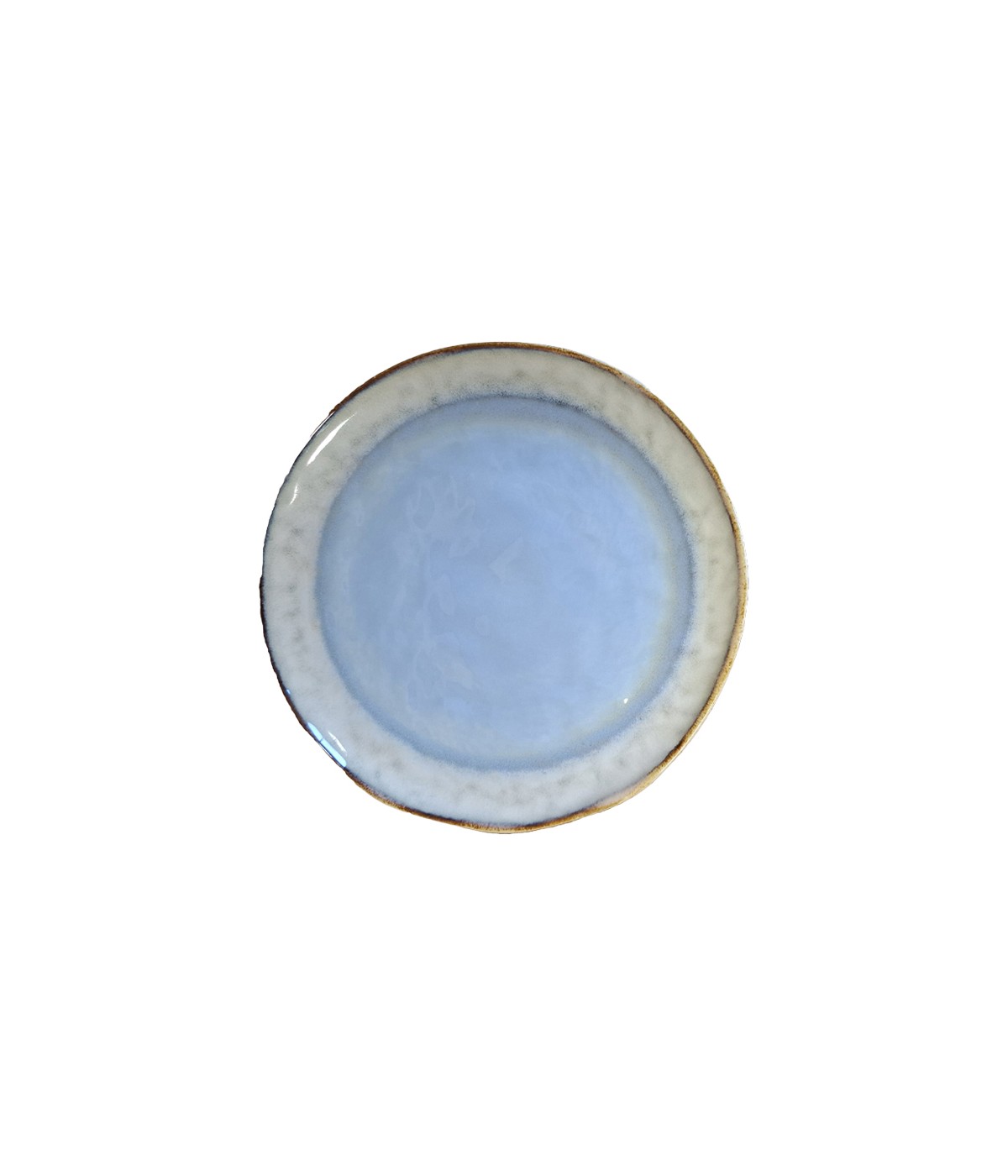 Assiette à dessert bleue en porcelaine 21.5x21.5x1.4cm