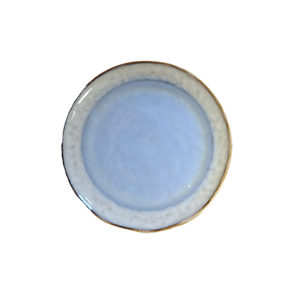 Assiette à dessert bleue en porcelaine 21.5x21.5x1.4cm